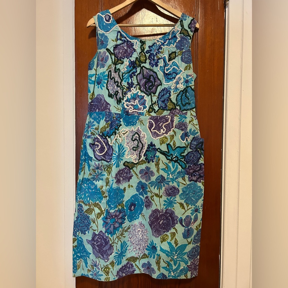 Vintage floral and sequin party dress